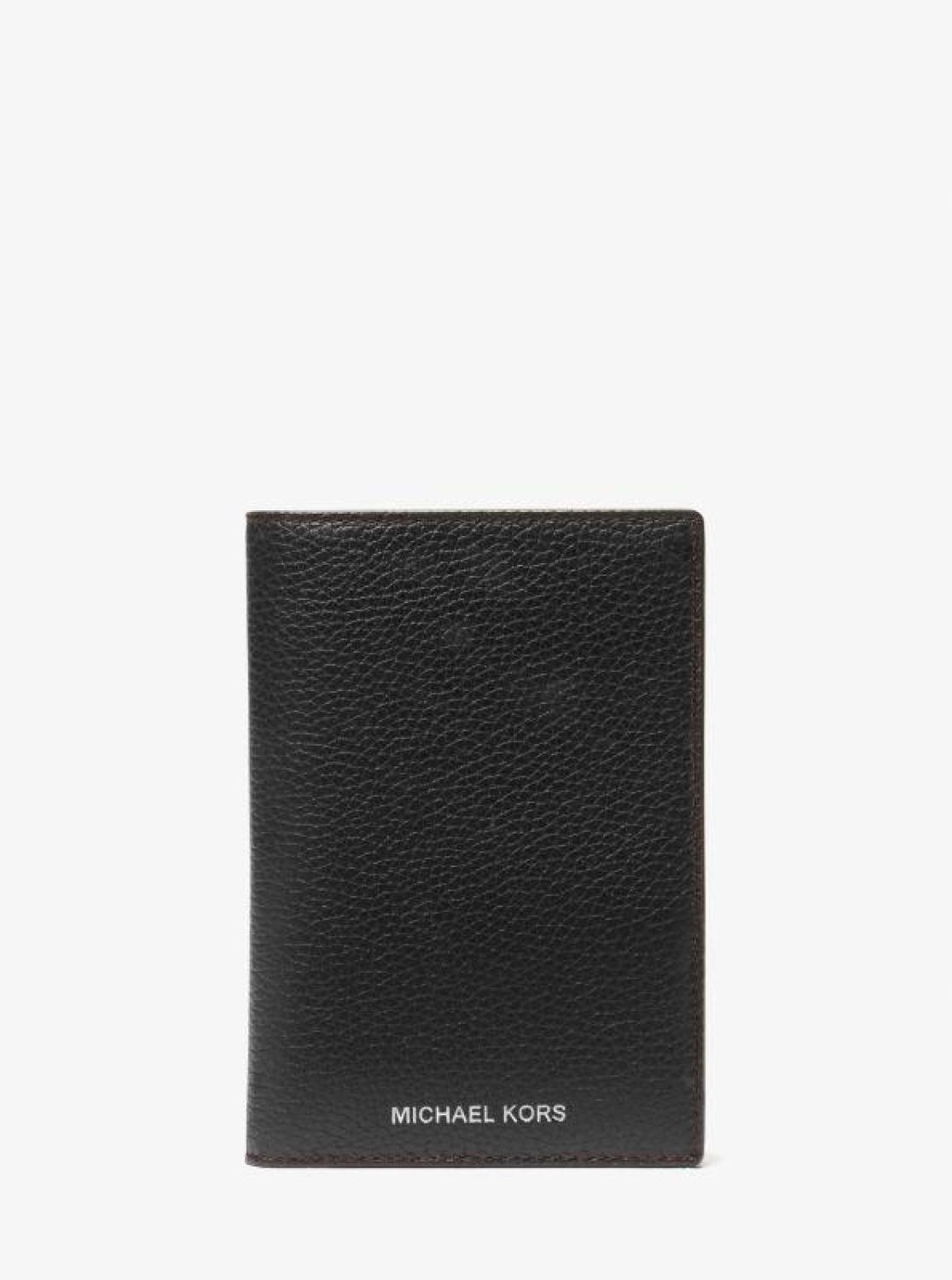 Pebbled Leather Passport Wallet