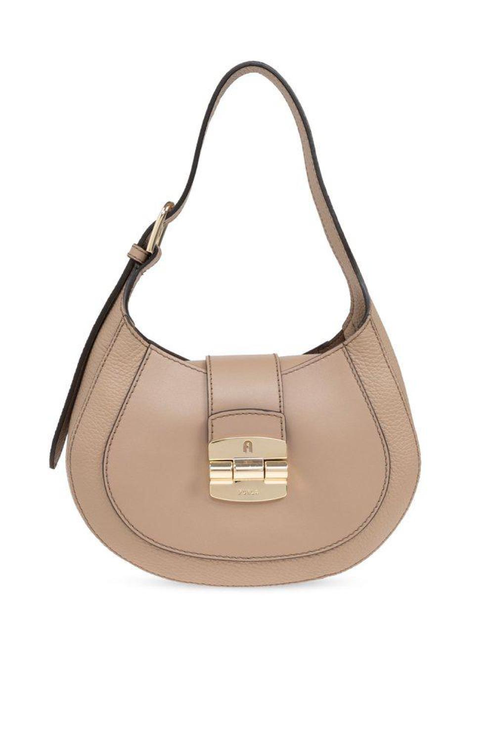 Furla Club 2 Logo Engraved Small Hobo Bag