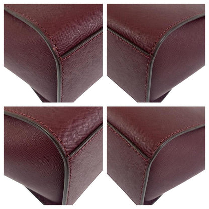 Leather Shoulder Bag Wine Red