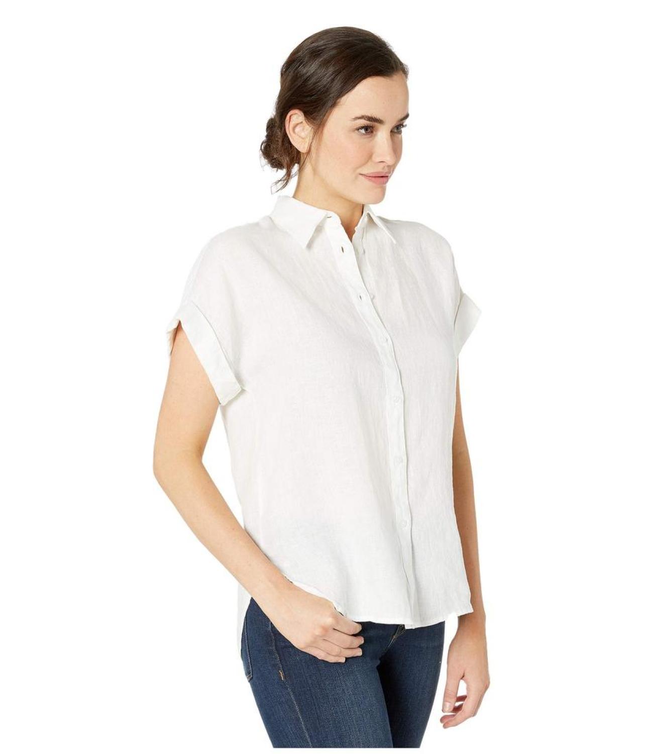 Linen Dolman-Sleeve Shirt