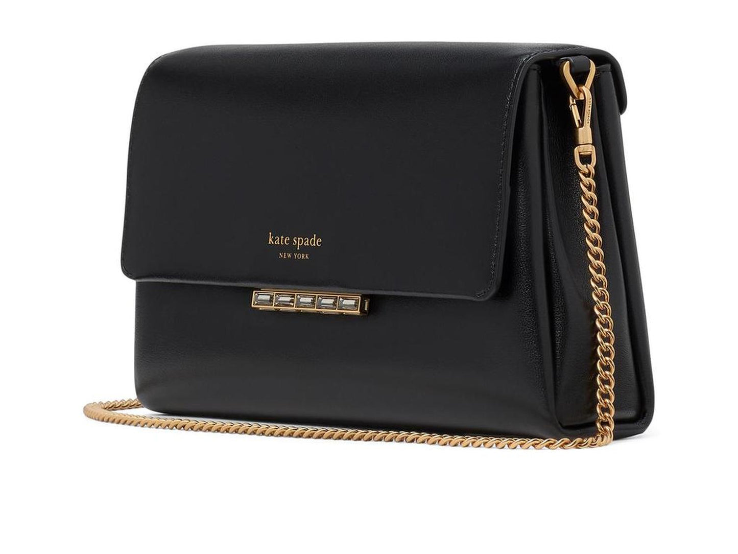 Grace Embellished Lock Leather Clutch