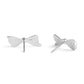 Rhodium Vintage Charms Signature Bow Stud Earrings