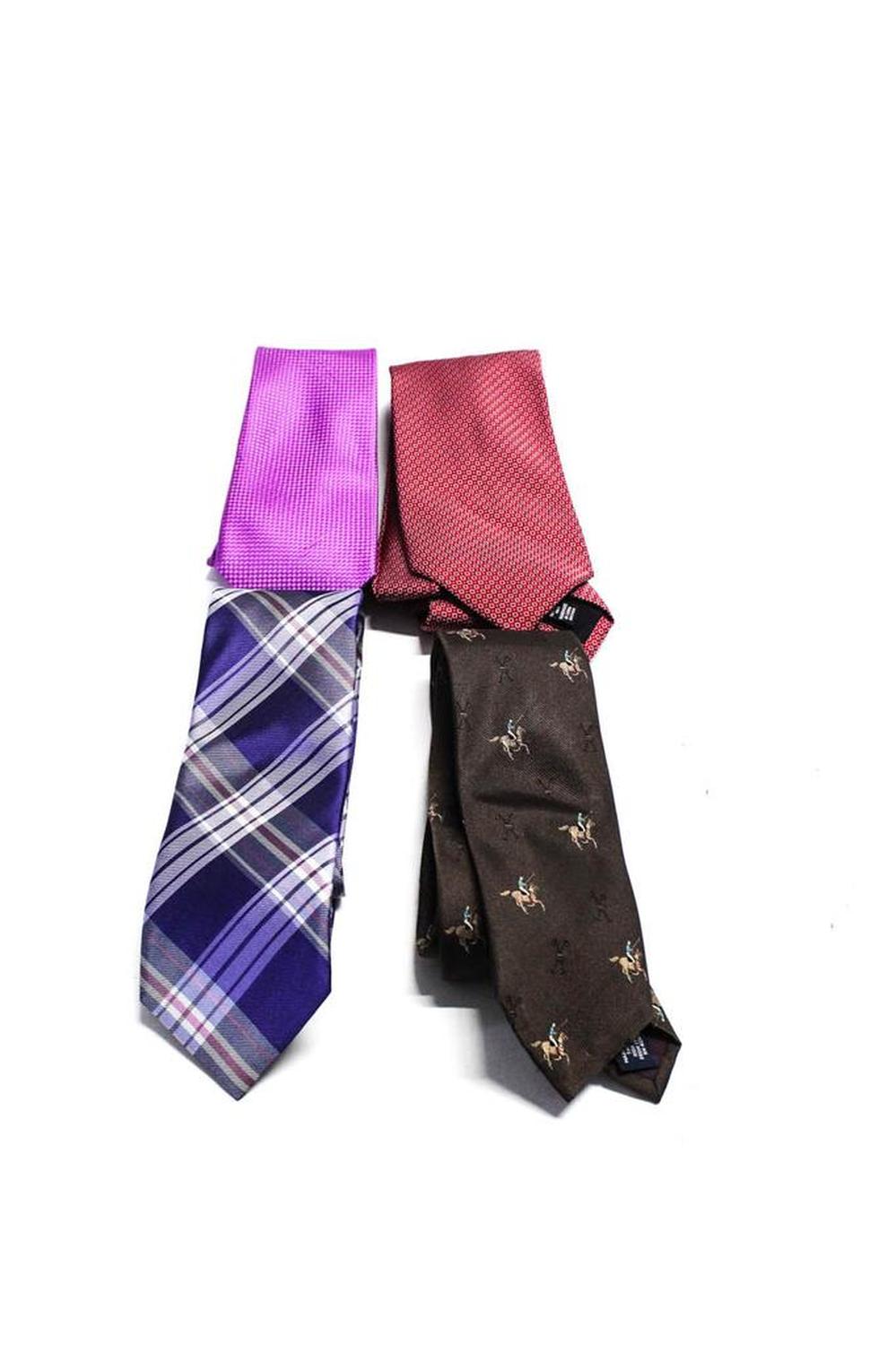 Michael Kors Roundtree & Yorke Men's Ties Purple Brown Red Lot 4