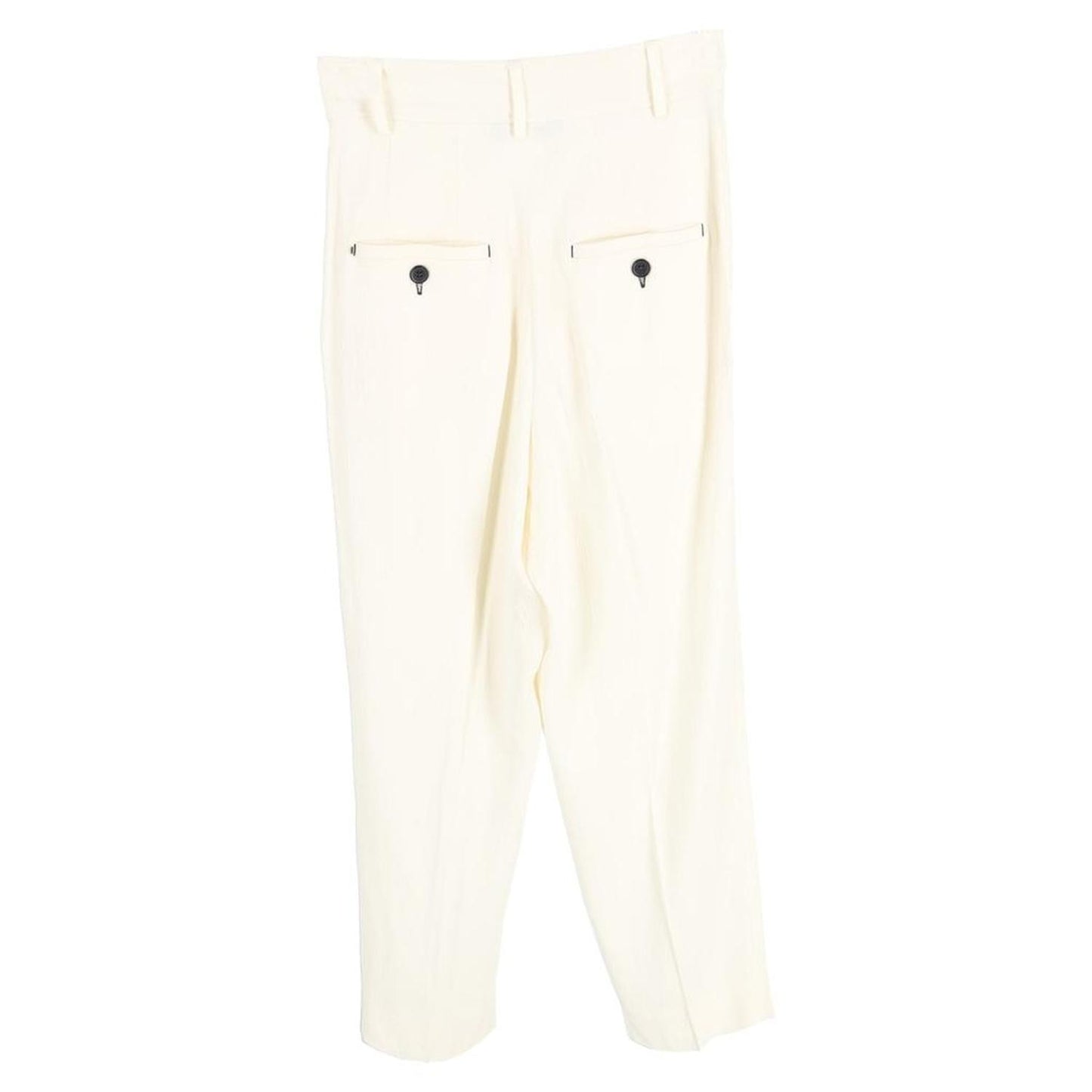 Sportmax Pleated Straight-Leg Trousers in Cream Acetate