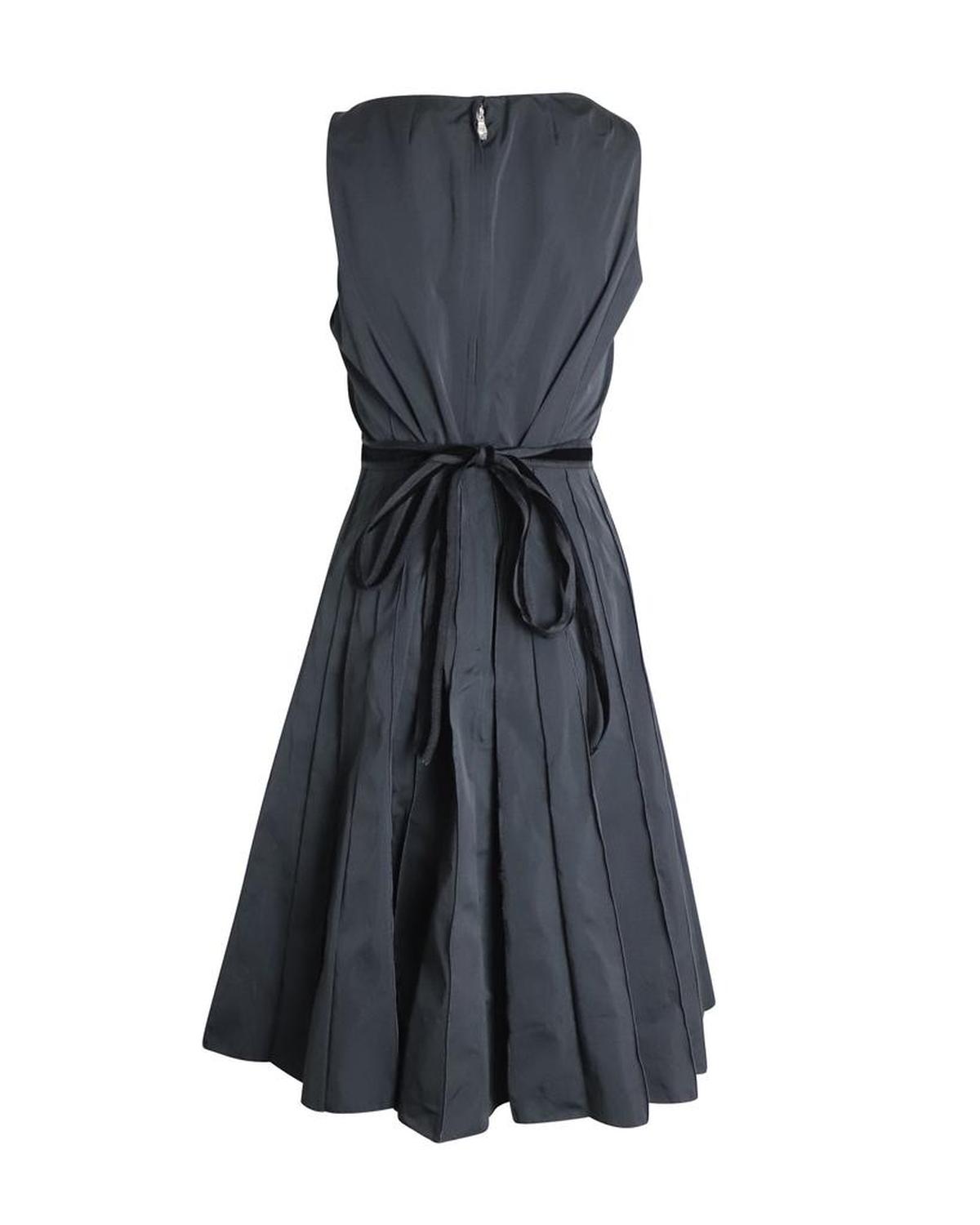 Marc Jacobs Pleated Sleeveless Dress in Black Polyester