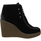 Rye Womens Suede Lace-Up Wedge Boots