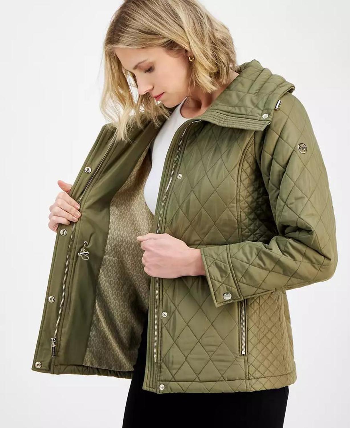 Women's Quilted Hooded Zip-Front Coat, Exclusively at Macy's