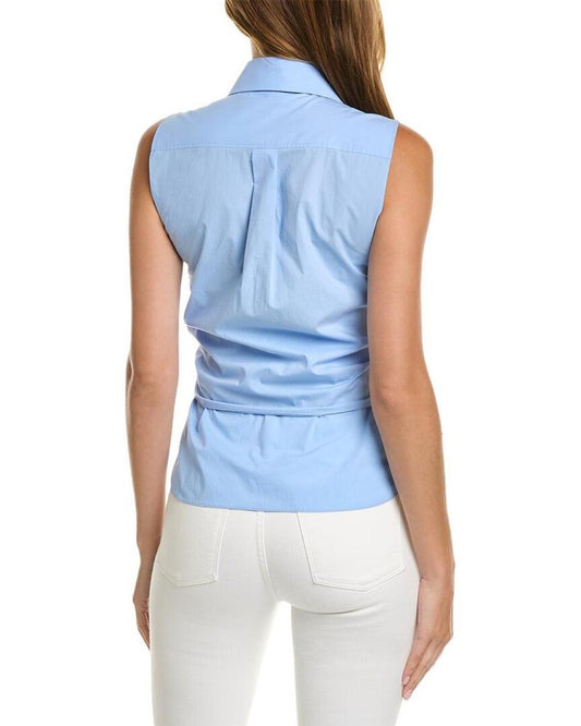 Michael Kors Poplin Tie Top