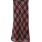 Michael Kors Plaid Maxi Skirt in Red Silk-Voile