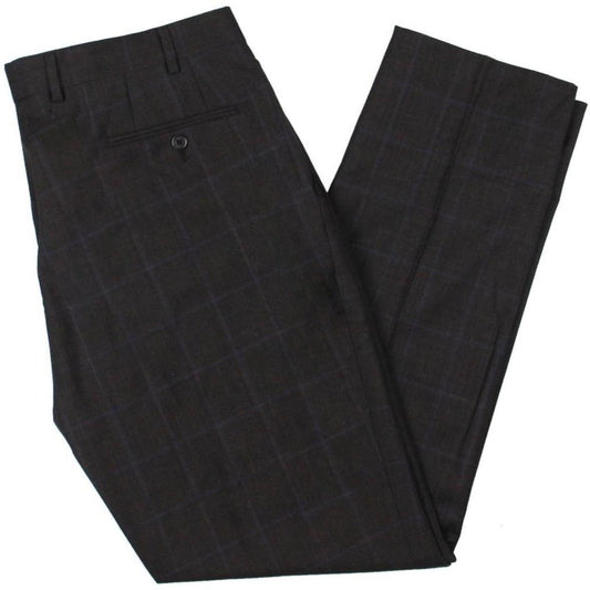 Mens Wool Plaid Dress Pants