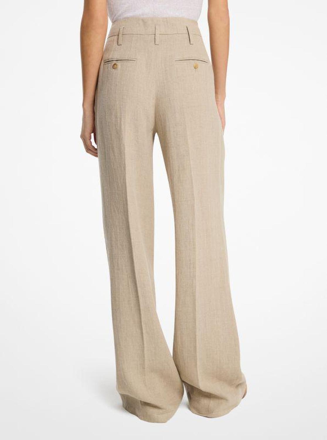 Linen Serge Pleated Trousers