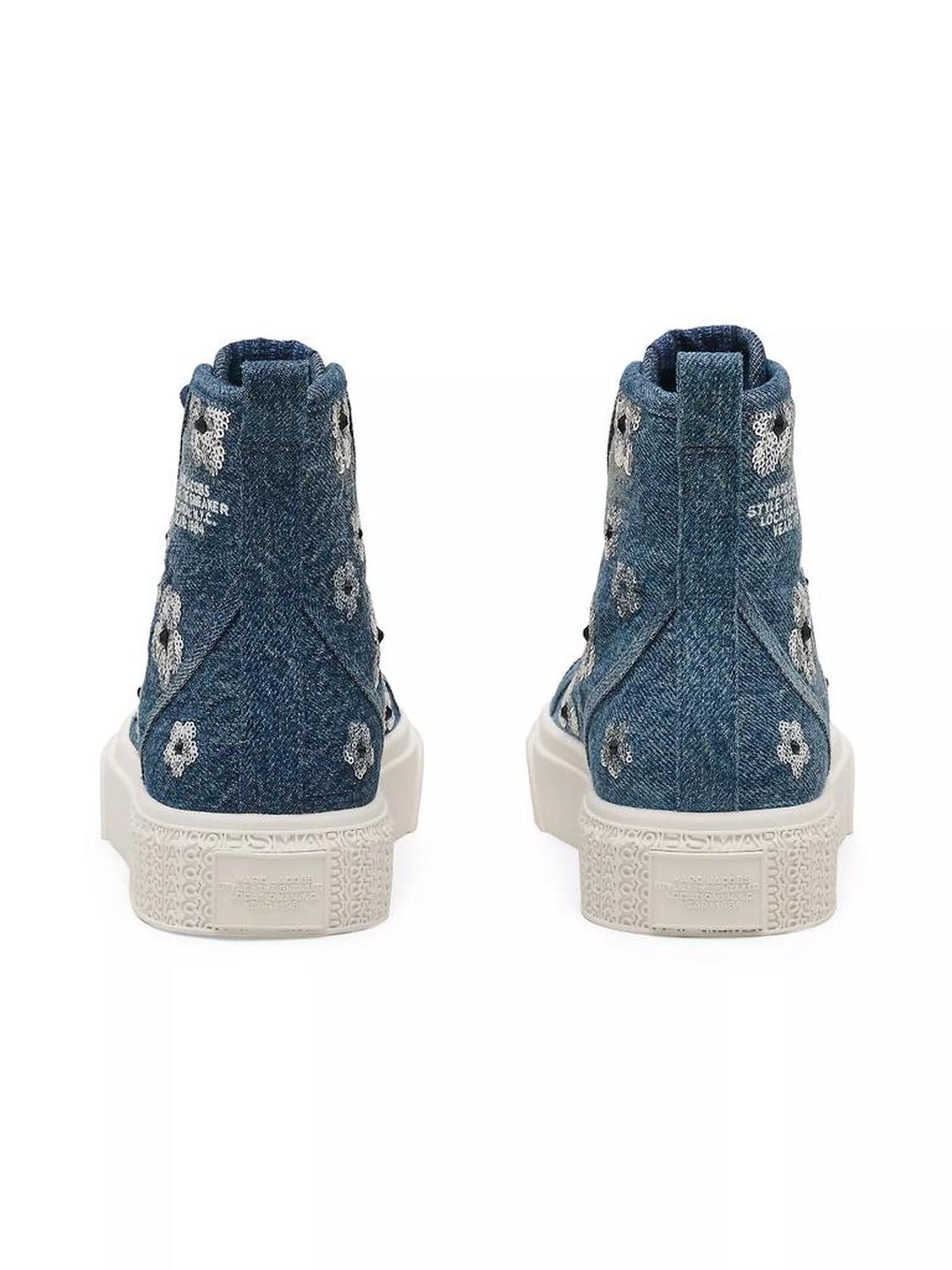 Sequined Denim High Top Sneakers