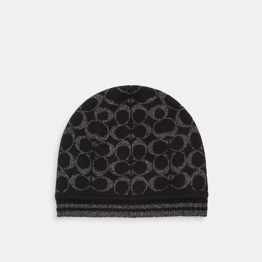 Coach Outlet Signature Metallic Knit Beanie