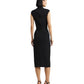 Belted Jersey Mock Neck Dress