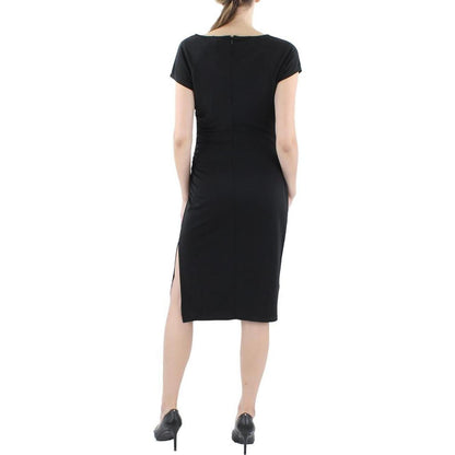 Womens Square Neck Cap Sleeve Midi Dress