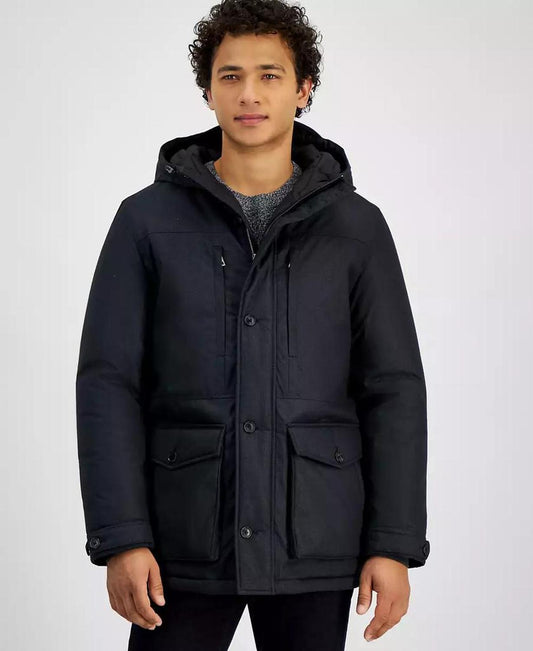 Men's Herringbone Hooded Parka