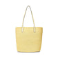 Leather-Trim Straw Large Brie Tote Bag