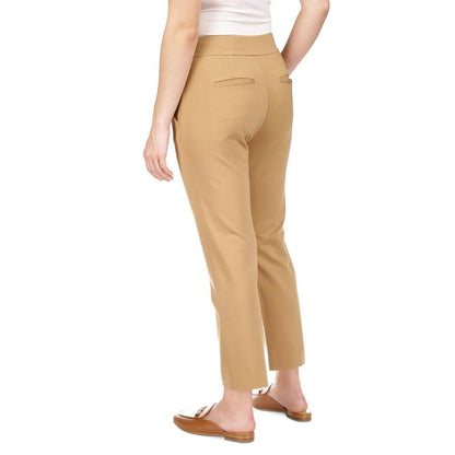 Petite High-Rise Ponte Pintuck Pants