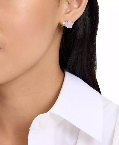 Gold-Tone Stone & Pavé Snail Stud Earrings