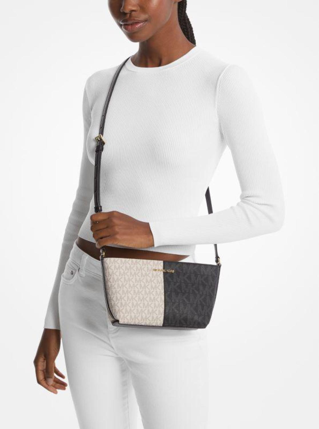 Jet Set Small Two-Tone Logo Crossbody Bag