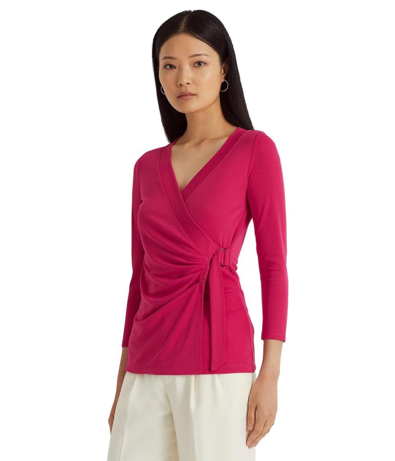 Stretch Jersey Surplice Top