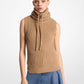 Cashmere Sleeveless Funnel-Neck Sweater