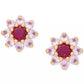 Gold-Tone Bursting Blooms Stud Earrings