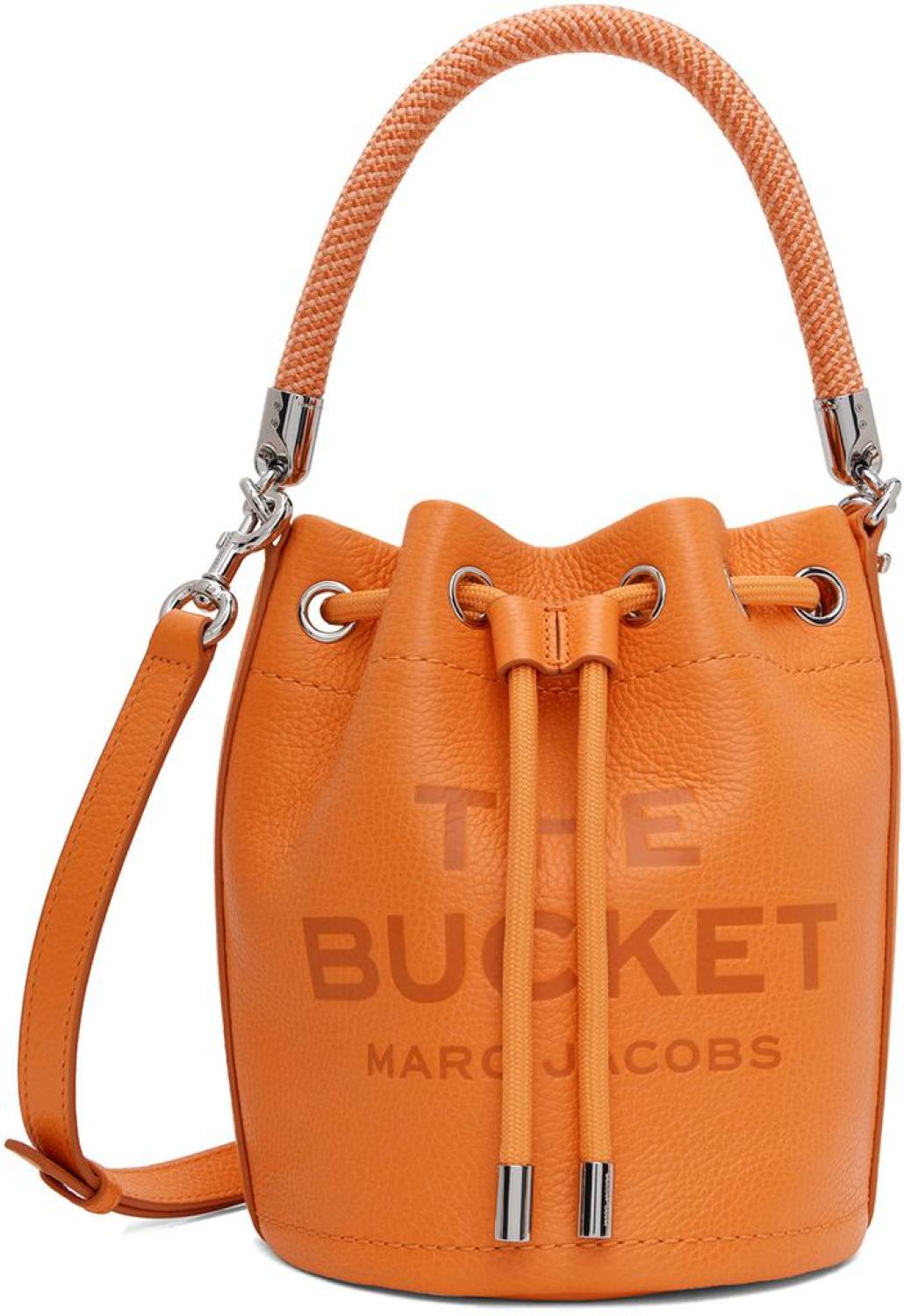 Orange 'The Leather Bucket' Bag