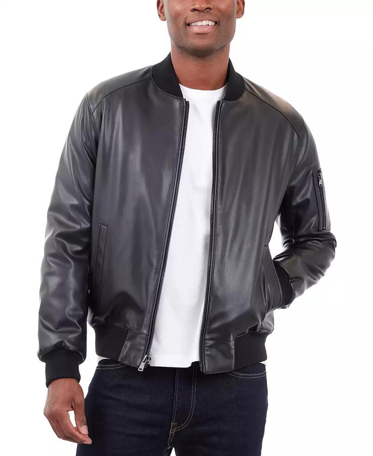 Men's Faux Leather Moto Jacket