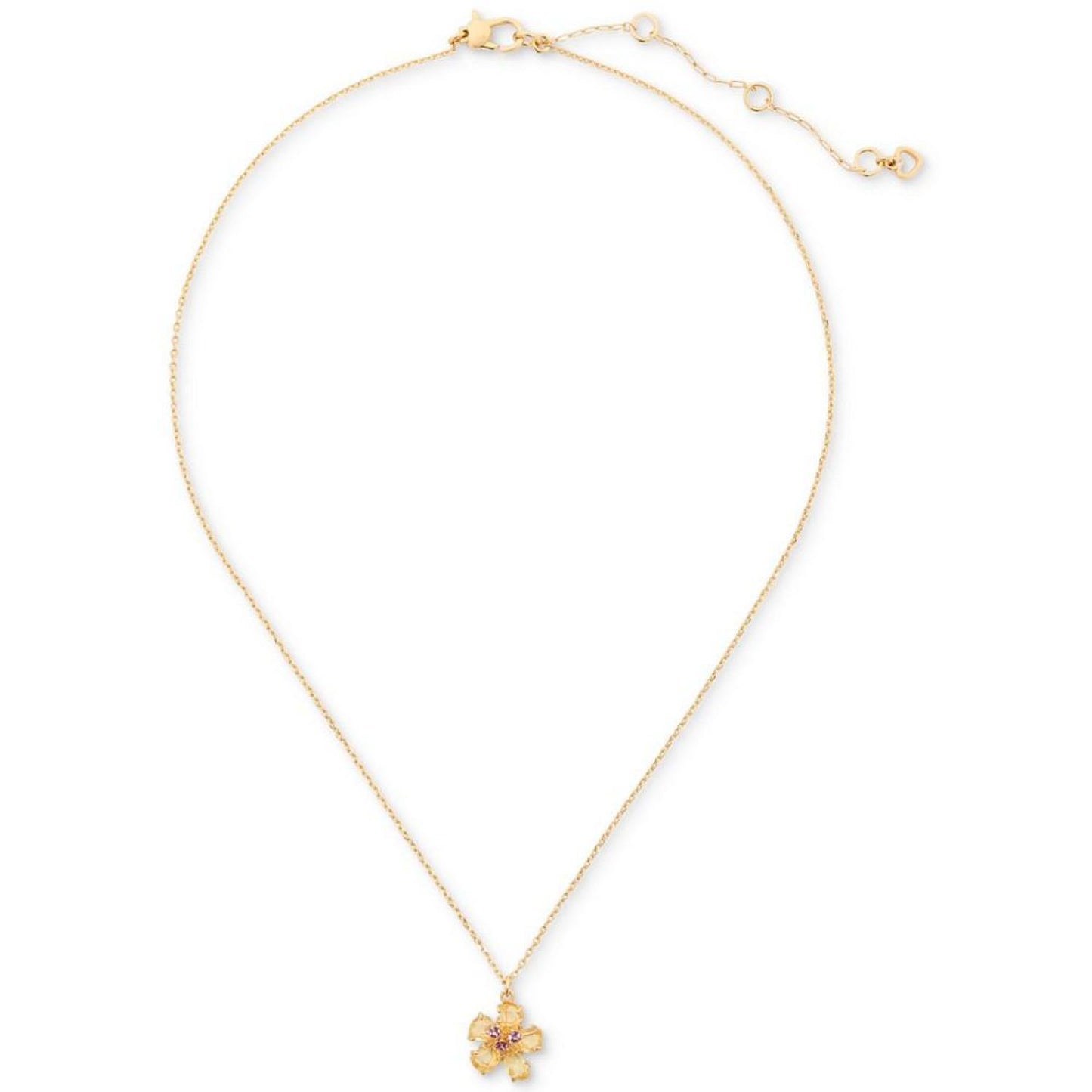 Gold-Tone Paradise Flower Mini Pendant Necklace, 16" + 3" extender