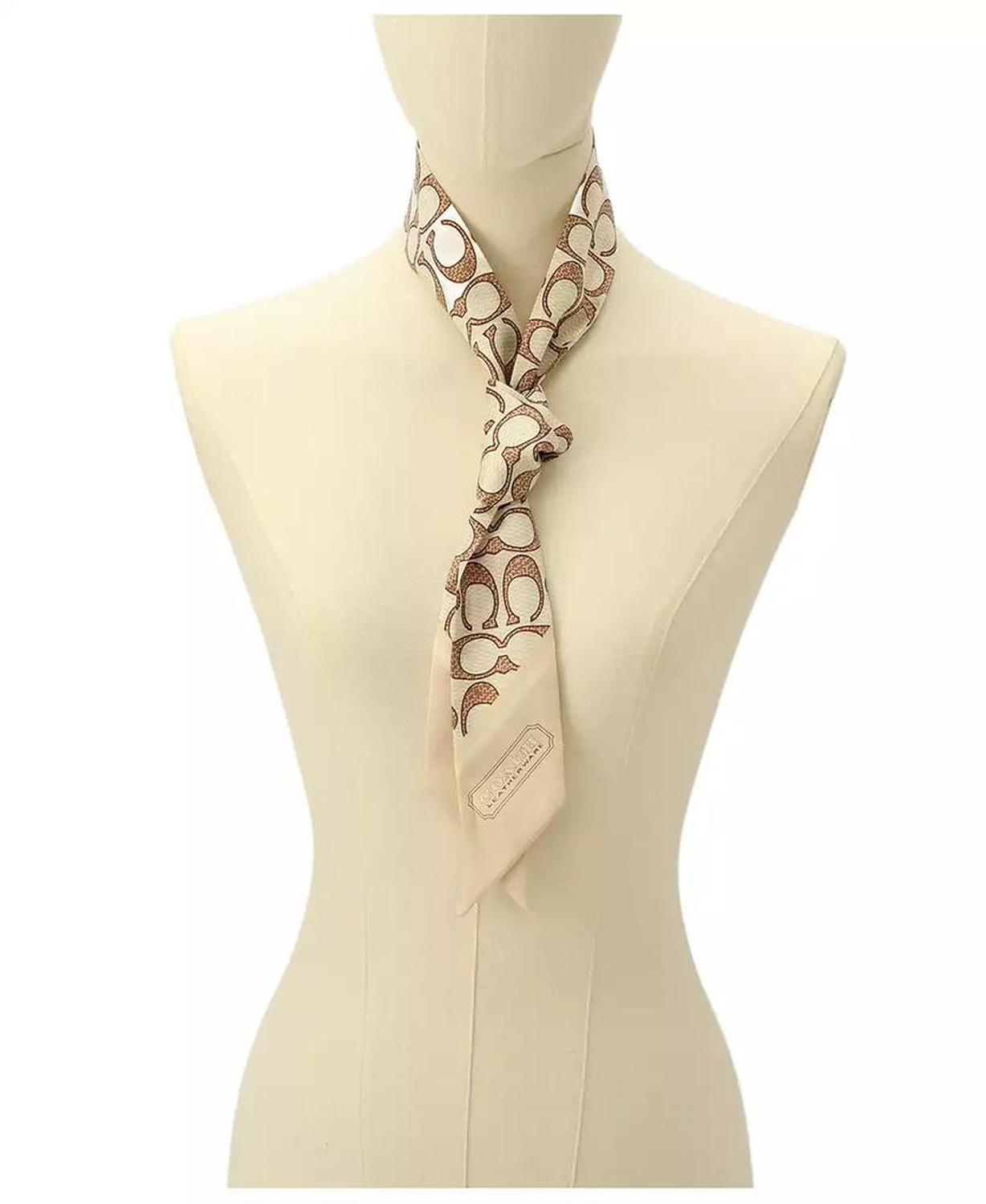 Women's Vintage Signature Print Silk Skinny Scarf