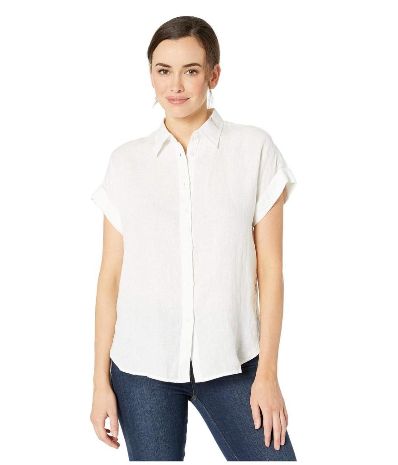 Linen Dolman-Sleeve Shirt