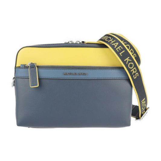 Navy yellow Leather Clutch Bag Shoulder Bag (Pre-Owned)