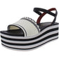 Highrise Spade Womens Leather Striped Platform Sandals