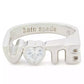 Silver-Tone Cubic Zirconia Heart Vote Signet Ring