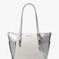 Charlotte Large Signature Logo and Metallic Tote Bag