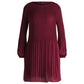 Women's Plisse Pleats Regular-Fit Crew-Neck Dress