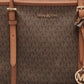 Brown Signature Coated Canvas Jet Set Travel Tote