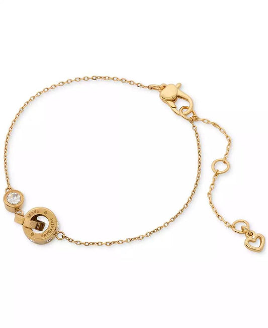 Gold-Tone Set-In Stone Interlink Bracelet