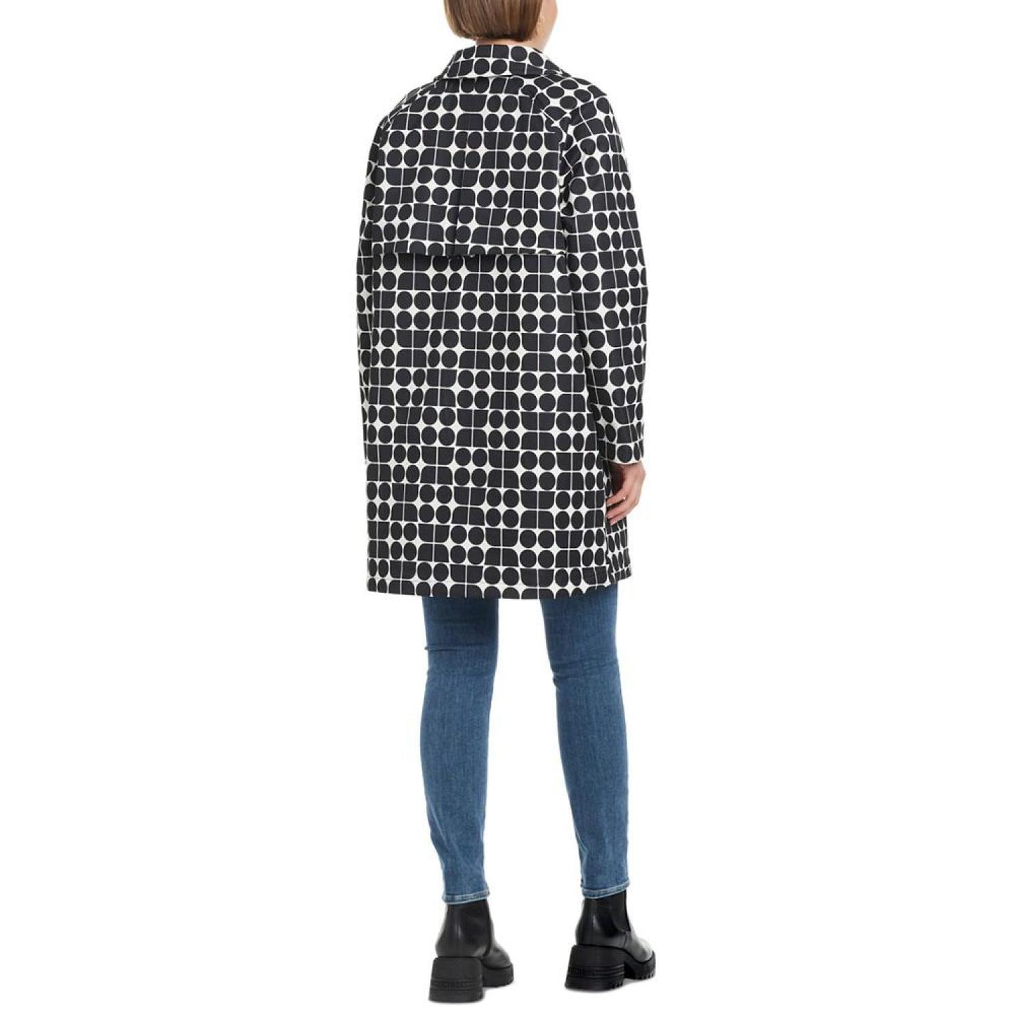 Women's Hooded Printed A-Line Raincoat