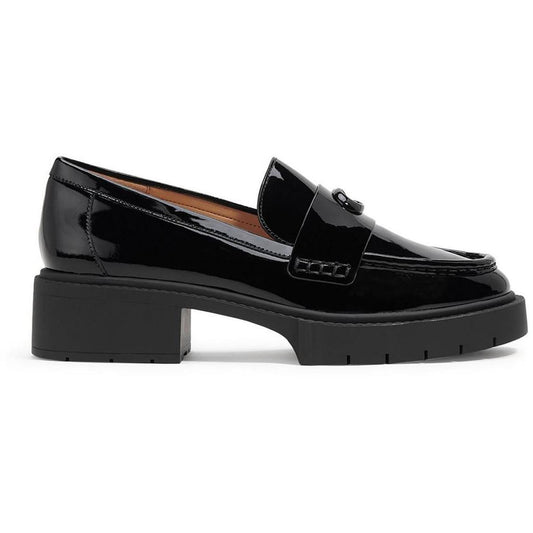 LEAH Womens Patent Leather Slip On Loafers