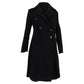 Visible Stitch Double -Breasted Coat in Black Wool