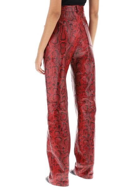 Sportmax Abete Python Print Leather Pants