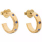 Gold-Tone Stainless Steel Small Color Pavé Huggie Hoop Earrings, 0.68"