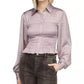 Women's Smocked Button-Down Top