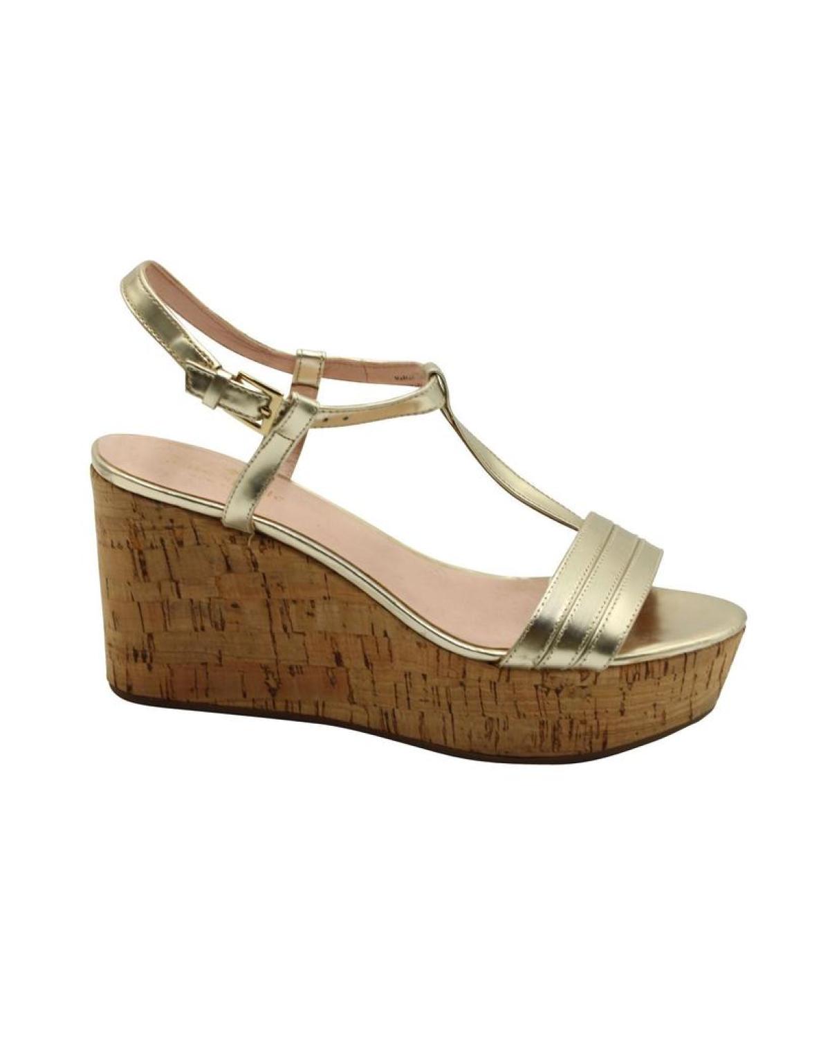 Metallic Gold Wedge Sandals