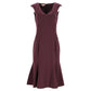 Michael Kors Midi Trumpet Dress in Burgundy Wool