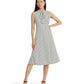 Polka-Dot Georgette Tie-Neck Dress