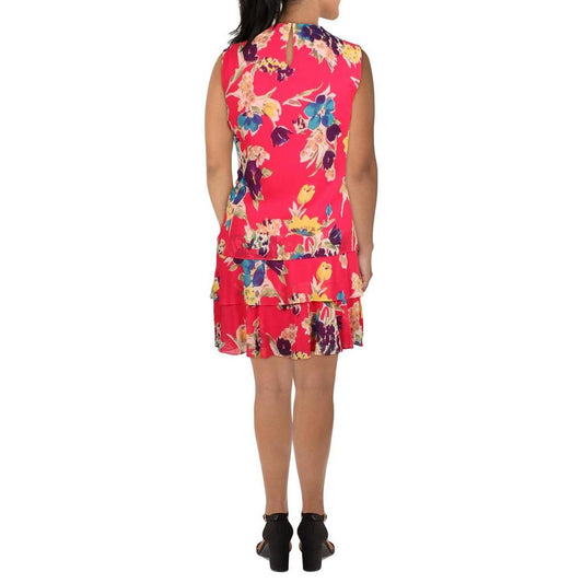 Georgette Womens Floral Short Mini Dress