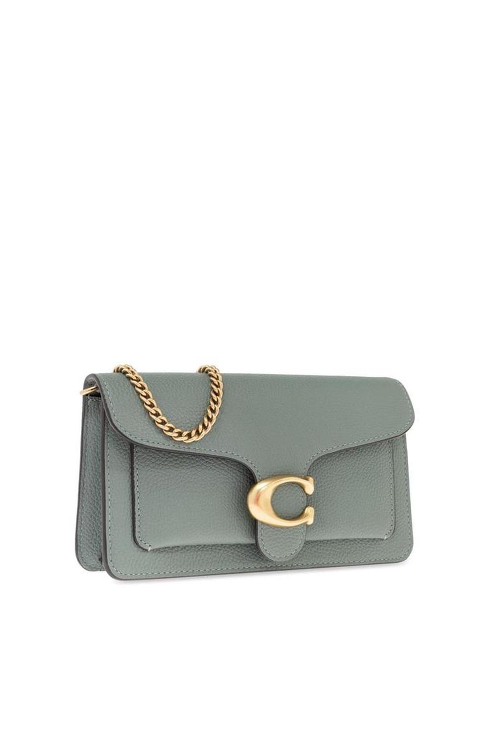 Coach Tabby Logo Plaque Chain Clutch Bag